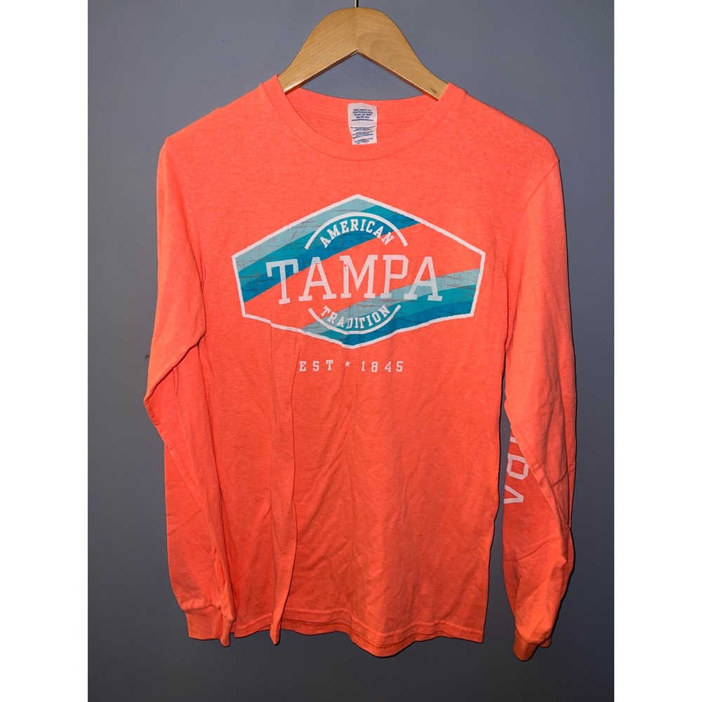 Delta Pro Weight Tampa Florida Graphic Long Sleeve Tee Neon Orange Small